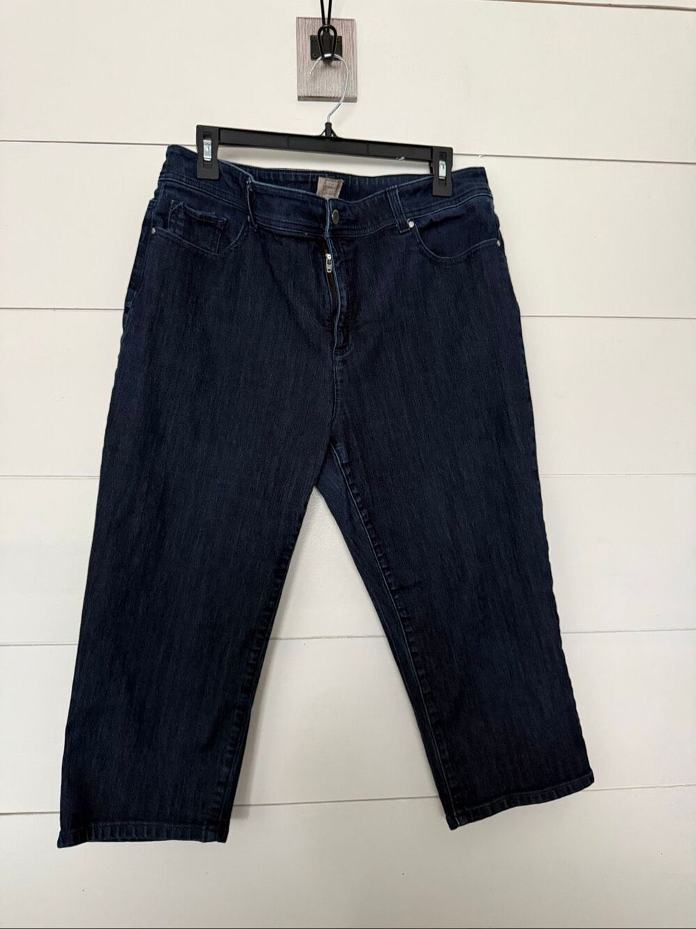 Fabulously Slimming by Chico’s Women’s 2.5 Dark Wash Capri Jeans